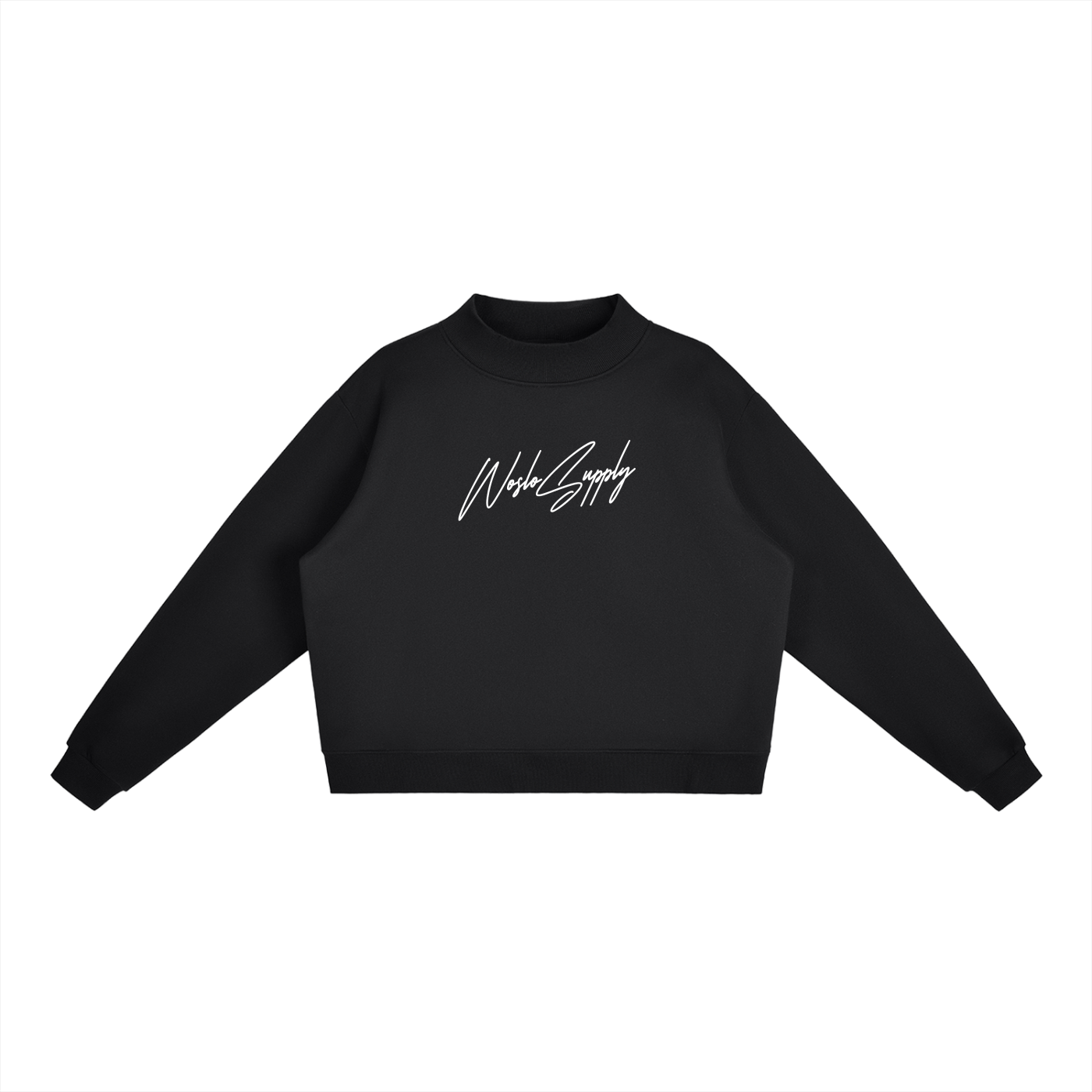 Woslo Womens Mock-Neck Crew Sweatshirt