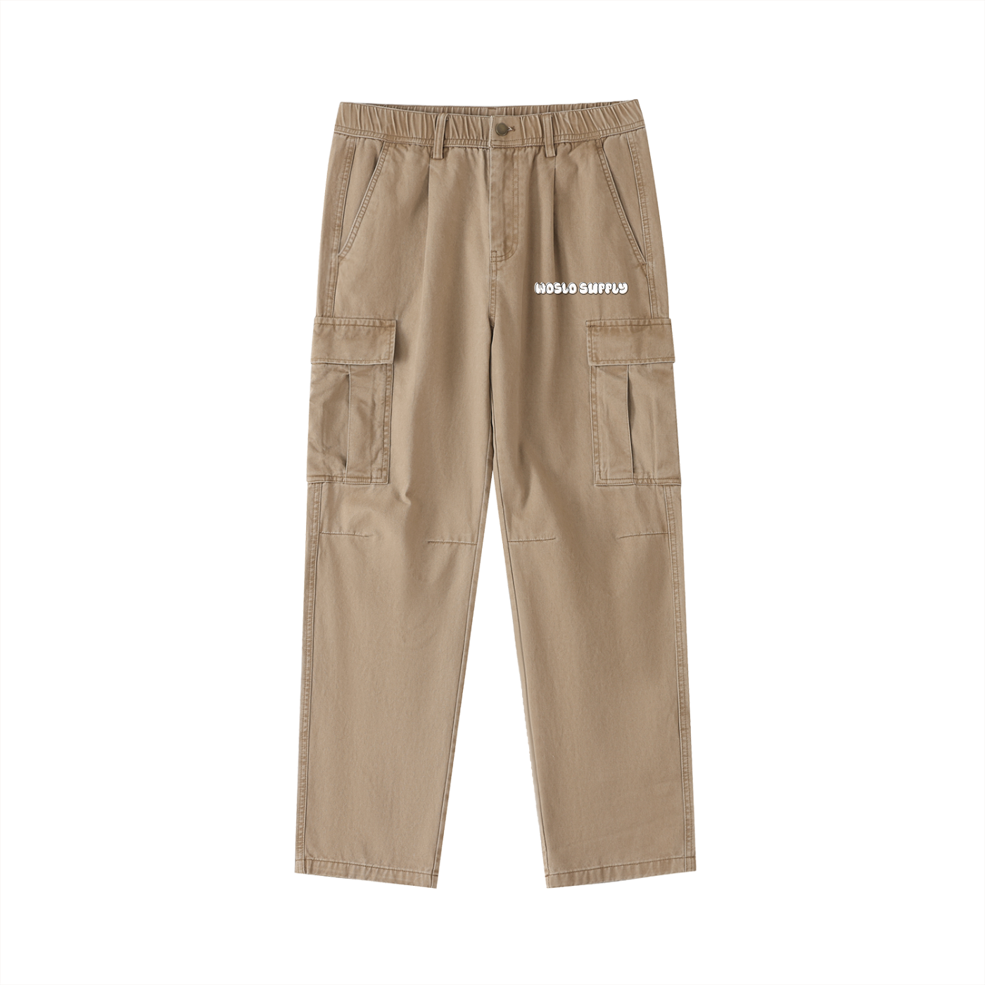 Cotton Elastic-Waist Cargo Pants