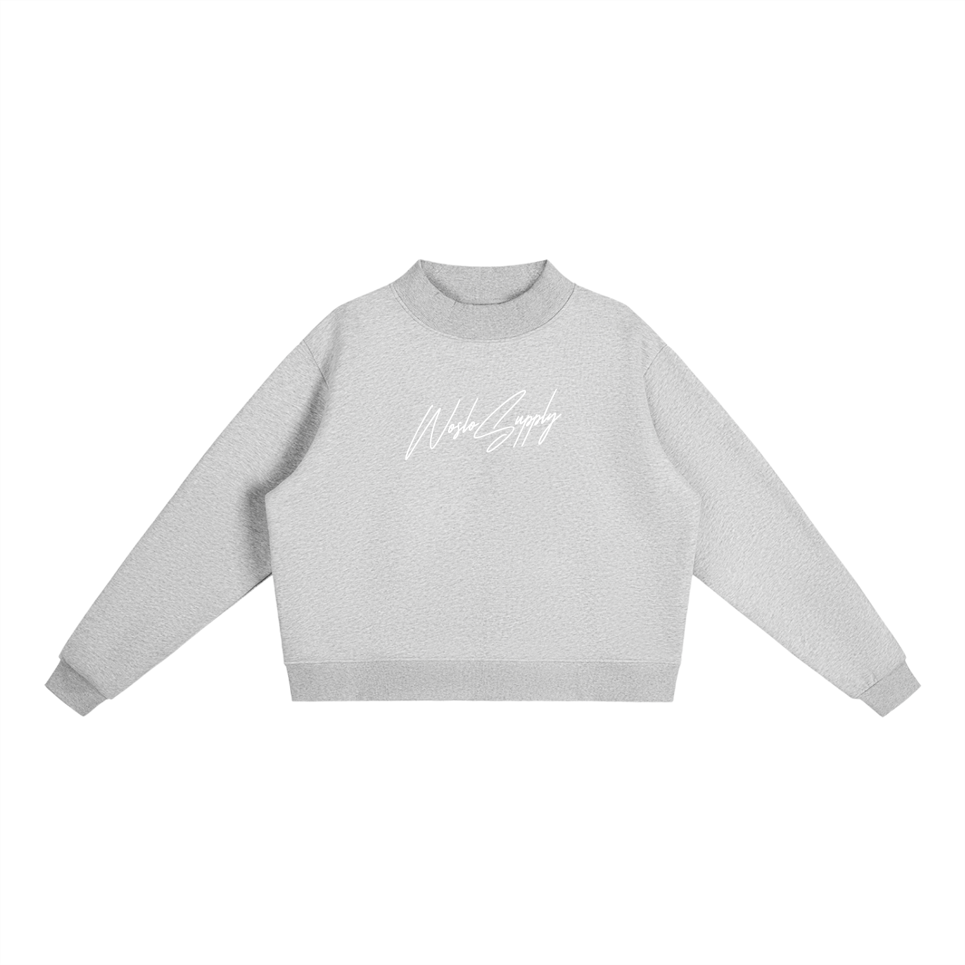 Woslo Womens Mock-Neck Crew Sweatshirt
