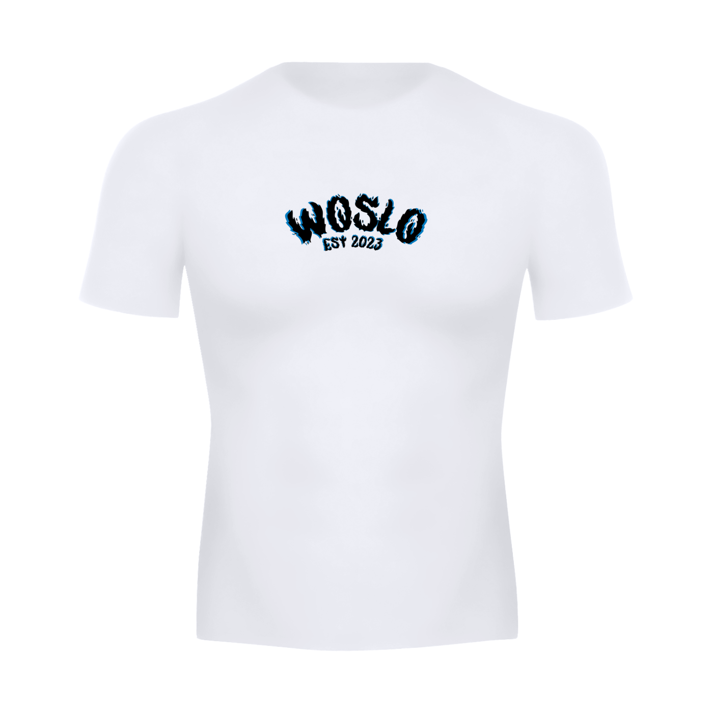 Woslo Blue Fire Compression Short Sleeve T-Shirt